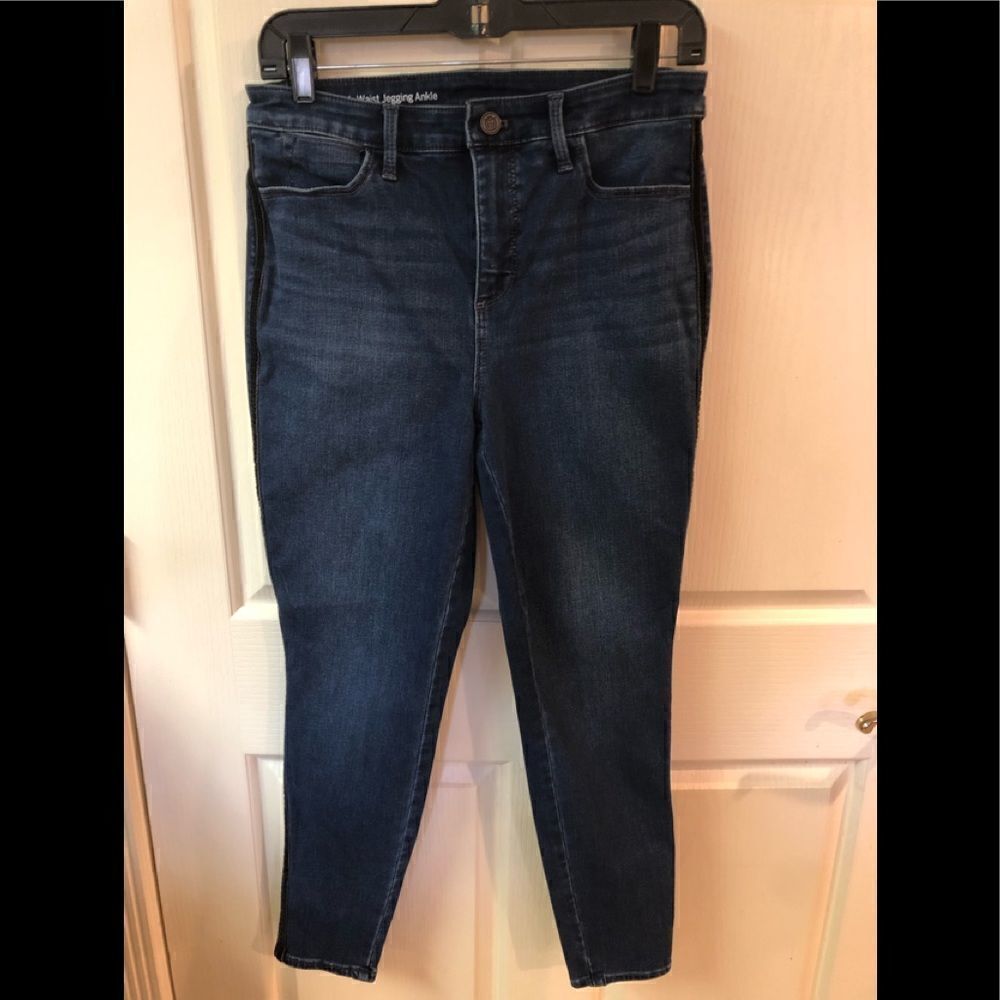 Talbots high waist ankle jeggings, with velvet stripe